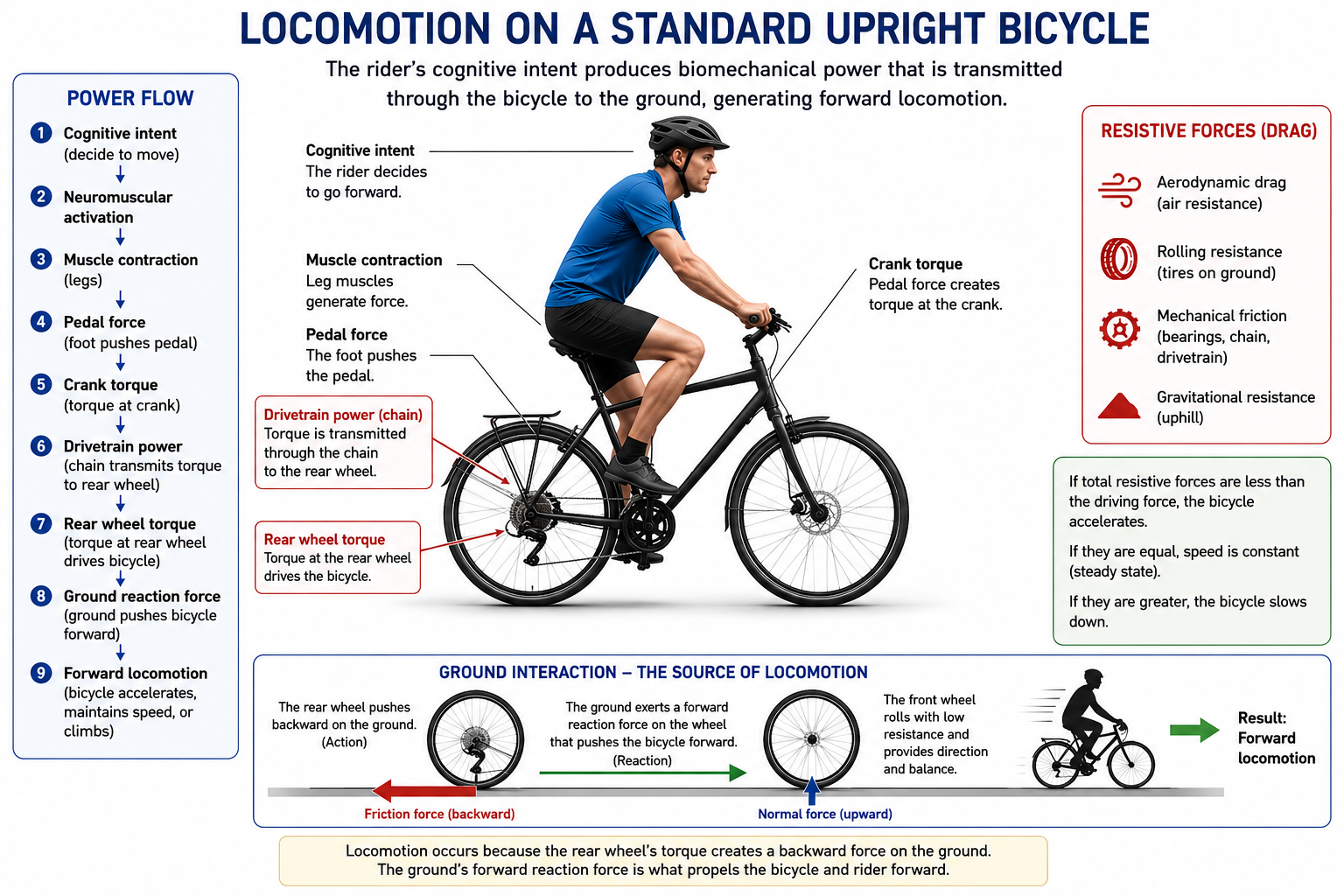 Upright Bicycle Locomotion